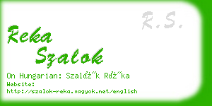 reka szalok business card